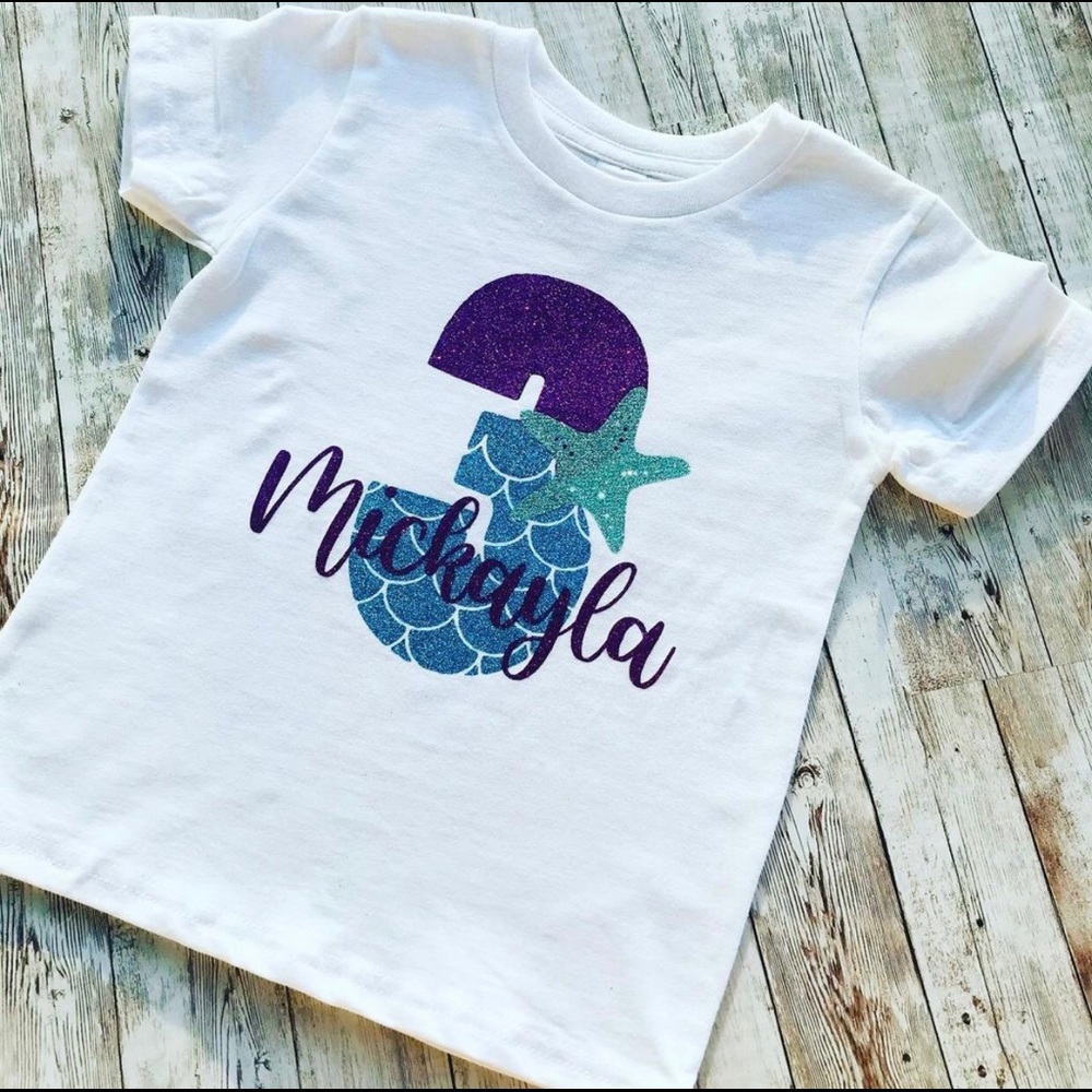 Custom mermaid birthday shirt